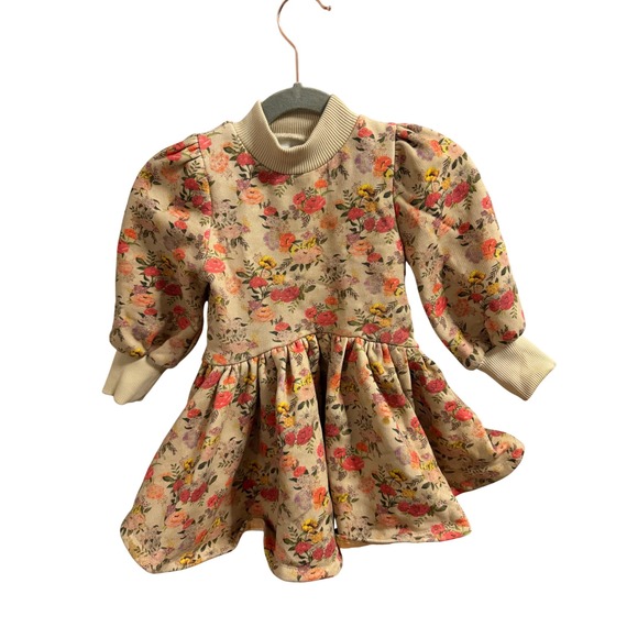 The Middle Daughter Other - The‎ Middle Daughter London Girls Floral Fleece Sweatshirt Dress Beige 2Yrs